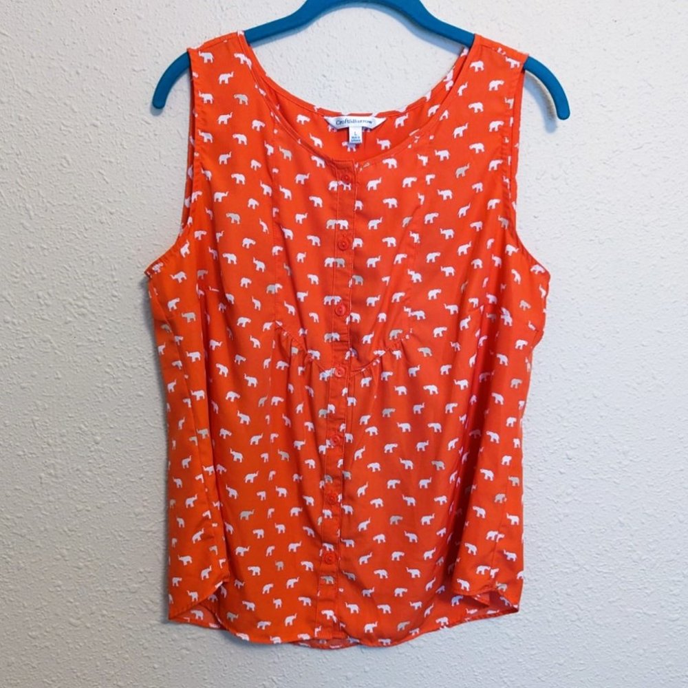Croft & Barrow Orange Blouse - Size Large